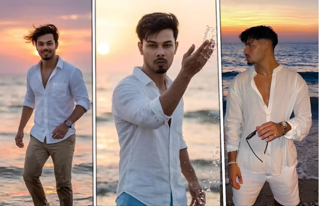 Boys Beach Photoshoot Poses Prompt