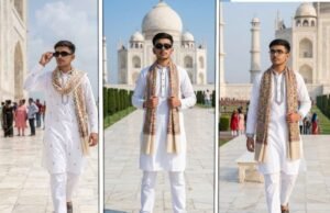 Taj Mahal Kurta Boy AI Photo Editing Prompt