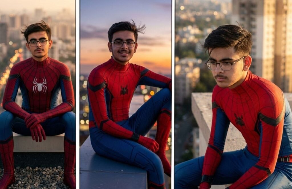 Superhero AI Photo Prompt rooftop cinematic shot