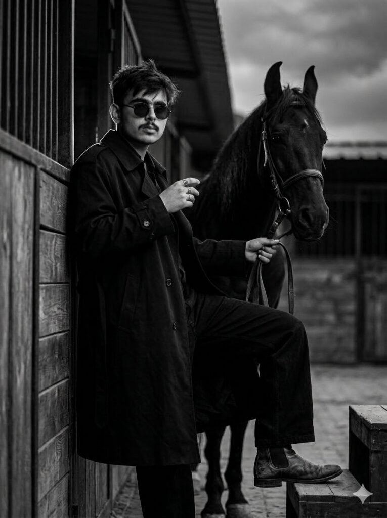 Cinematic Man With Horse AI Photo Prompt 